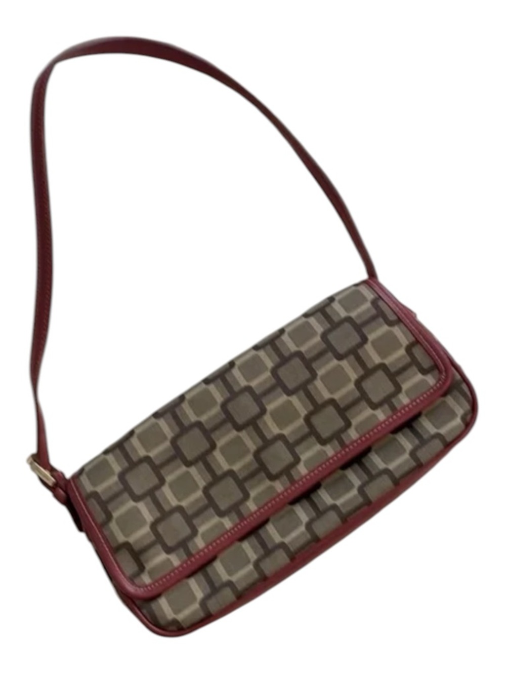 Z-Nine West Women's Patterned  Bag in Brown and Burgundy